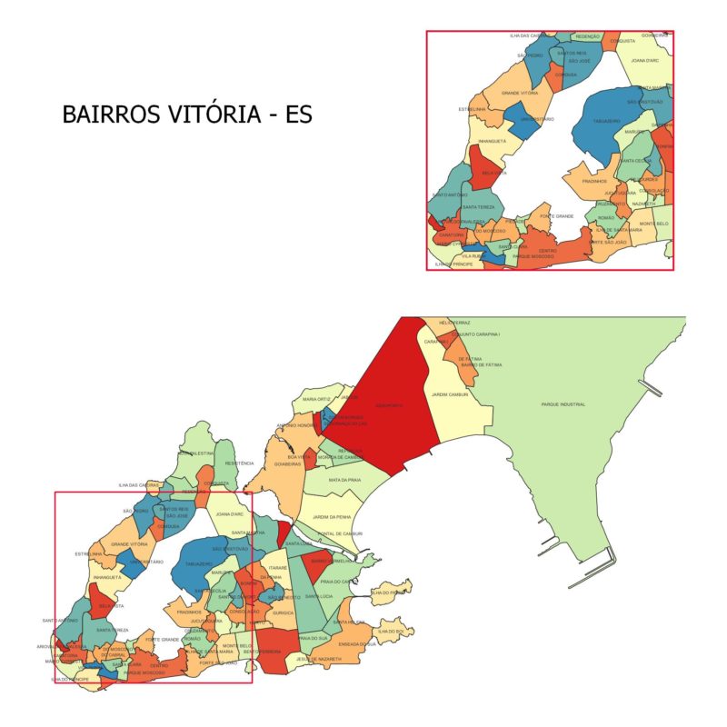 Shapefile dos Bairros da cidade de Vitória - ES para baixar